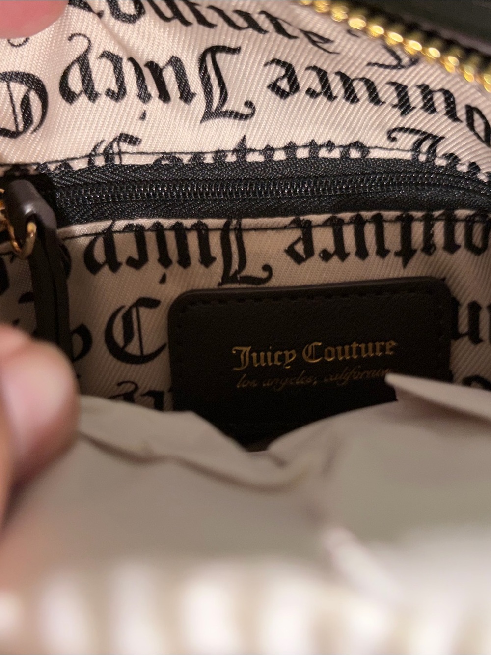 Juicy Couture Beige and Brown Dome Satchel with Gold Charm- Velvety Soft! NWT! - Picture 7 of 7